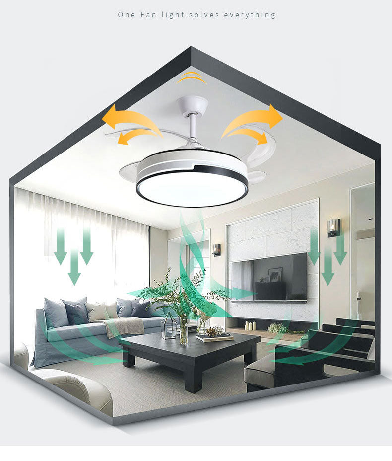 Full Spectrum Eye protection LED Fan Light with Silent and Electric Fan Integrated Invisible Restaurant Fan Light