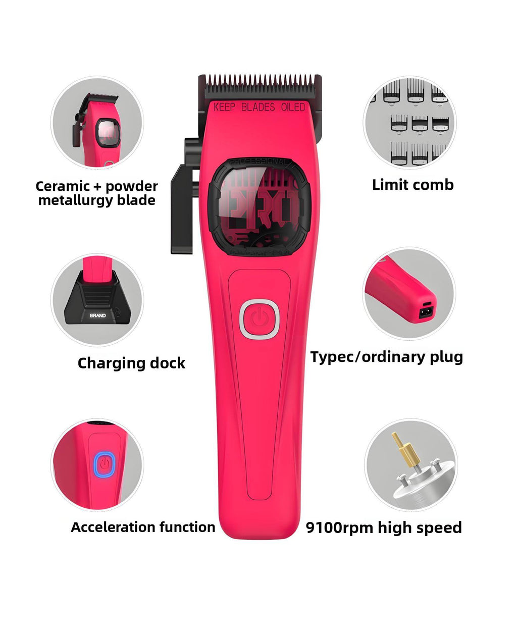 New Premium Electric Hair Clippers Professional 2-Speed Barber