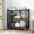 Foldable Metal Rack Kitchen Storage Shelf Home Free Installation Stand Shelf